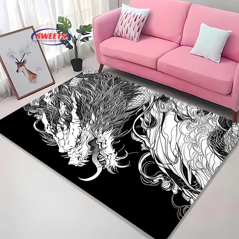 3D-Druck Dargon Teppich Neuerscheinung! Rutschfeste Schallisolierung, Teppich für Wohnzimmer, Schlafzimmer, Bürobereiche, Strapazierfähige Waschbare Matte