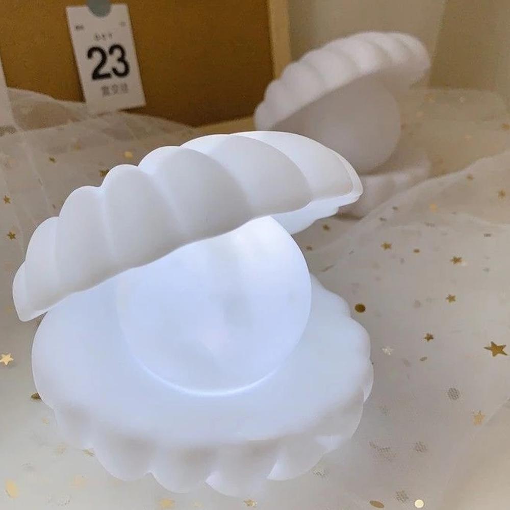 Neu Keramik Shell Perle LED Nachtlicht Streamer Fee Shell Nordic Nacht Lampe Nacht Wohnkultur Schlafzimmer Nacht