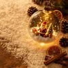 Clear Christmas Ball Ornament with Light Up 3D Ice, Christmas Tree Hanging Decoration for Holiday