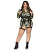 Großgröße Halloween Rollenspiel Kostüm Sexy Camouflage Uniform Set Damen