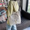 Women Corduroy Shoulder Bags Bear Pattern Ladies Casual Handbag Reusable Large Capacity Tote Bags Casual Female Shopping Bags