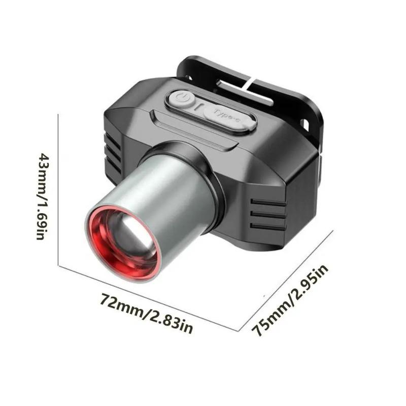 

Мощный светодиодный налобный фонарь Супер яркий Зум Налобный фонарь USB Перезаряжаемый Портативный Кемпинг EDC Фонарь Рыбалка Фонарь 1200mAh,1pc