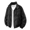 PU leather jacket men tie-dye gradual change coat men American retro lapel leather jacket men casual leather jacket flight clip