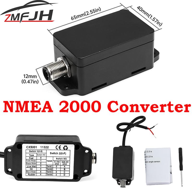 Marine Boat Yacht NMEA 2000 Converter Multifunction Signal Converter for Fuel/Freshwater/Wastewater/Live Well/Oil/Blackwater