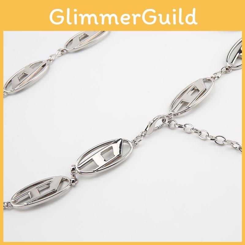 Metal Silver Dletter Chain Waist Chain Adjustable Skirt Versatile Jeans