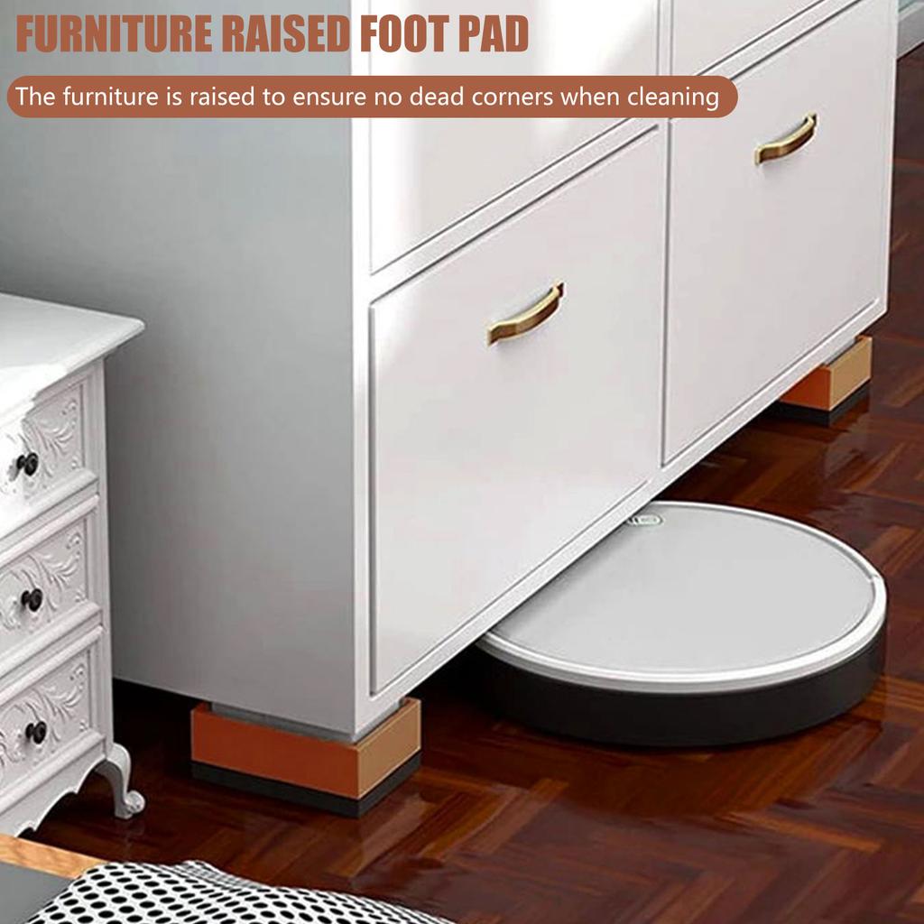 4/8Pcs Bed Furniture Risers Stackable Desk Lifts Leg Extenders with Anti Slip Pad Supports Up to 500kg Furniture Feet Accessory