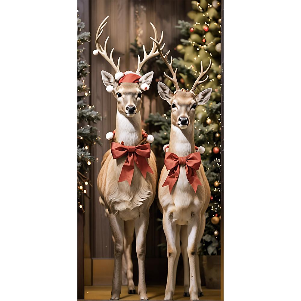 

Рождественские украшения на открытом воздухе, шапка Санты, дизайн лося, дверные баннеры, универсальные подвесные украшения для входных комнат, новогодние украшения 2025 года