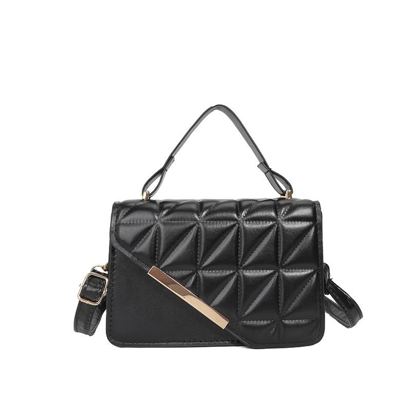 Rhombus Texture Bag Women's New Trendy Portable Small Square Bag Fashion Chain Solid Color Shoulder Messenger Bag