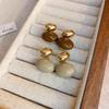 Vintage Metal Enamel Dripping Oil Oval Dangle Earrings For Women Elegant Coffee Color Two Ways To Wear Earrings Jewelry Gifts