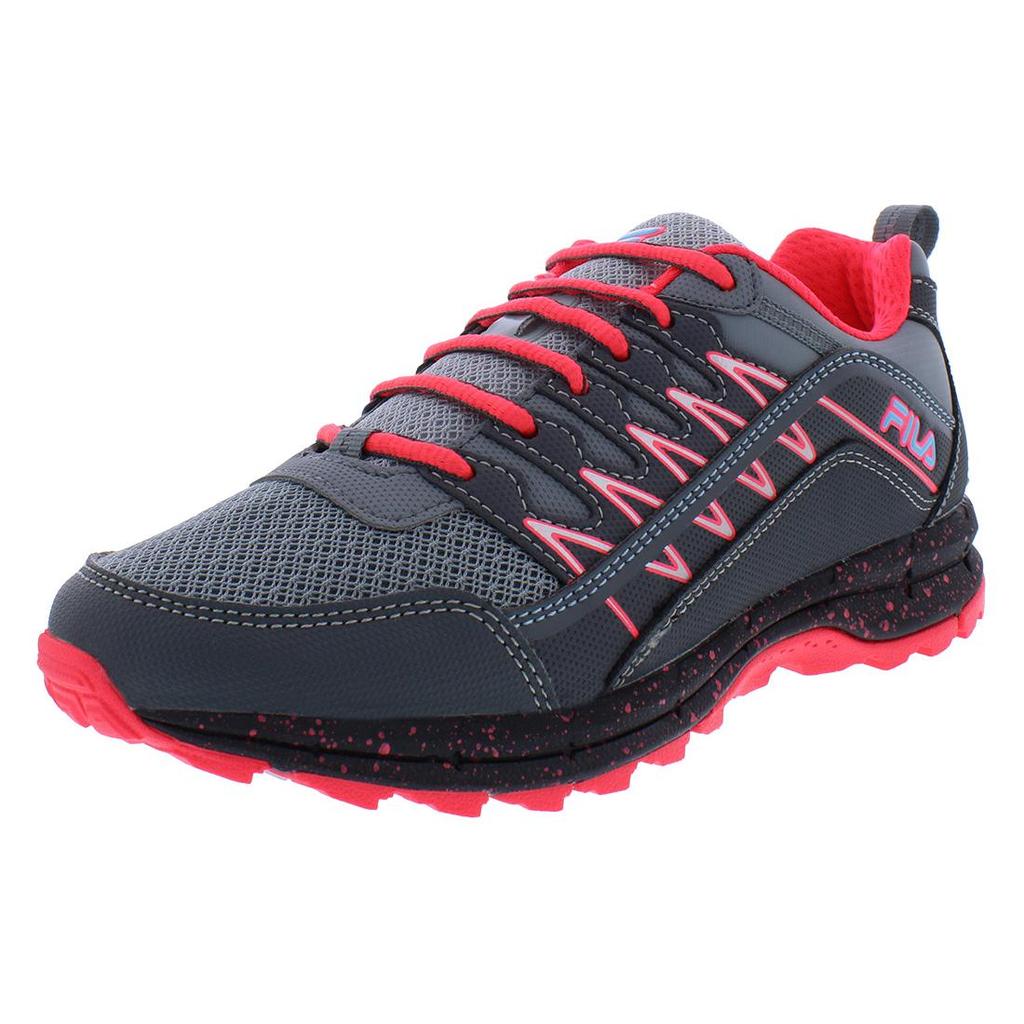 New FILA Abrasion Resistant Breathable Low Top Casual Running Shoes Women's Black Red 5JM01568-262