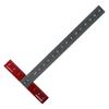 Silver & Red T-Shaped Square Ruler 6 inch Scale Ruler  DIY Hobby Model Making Tools