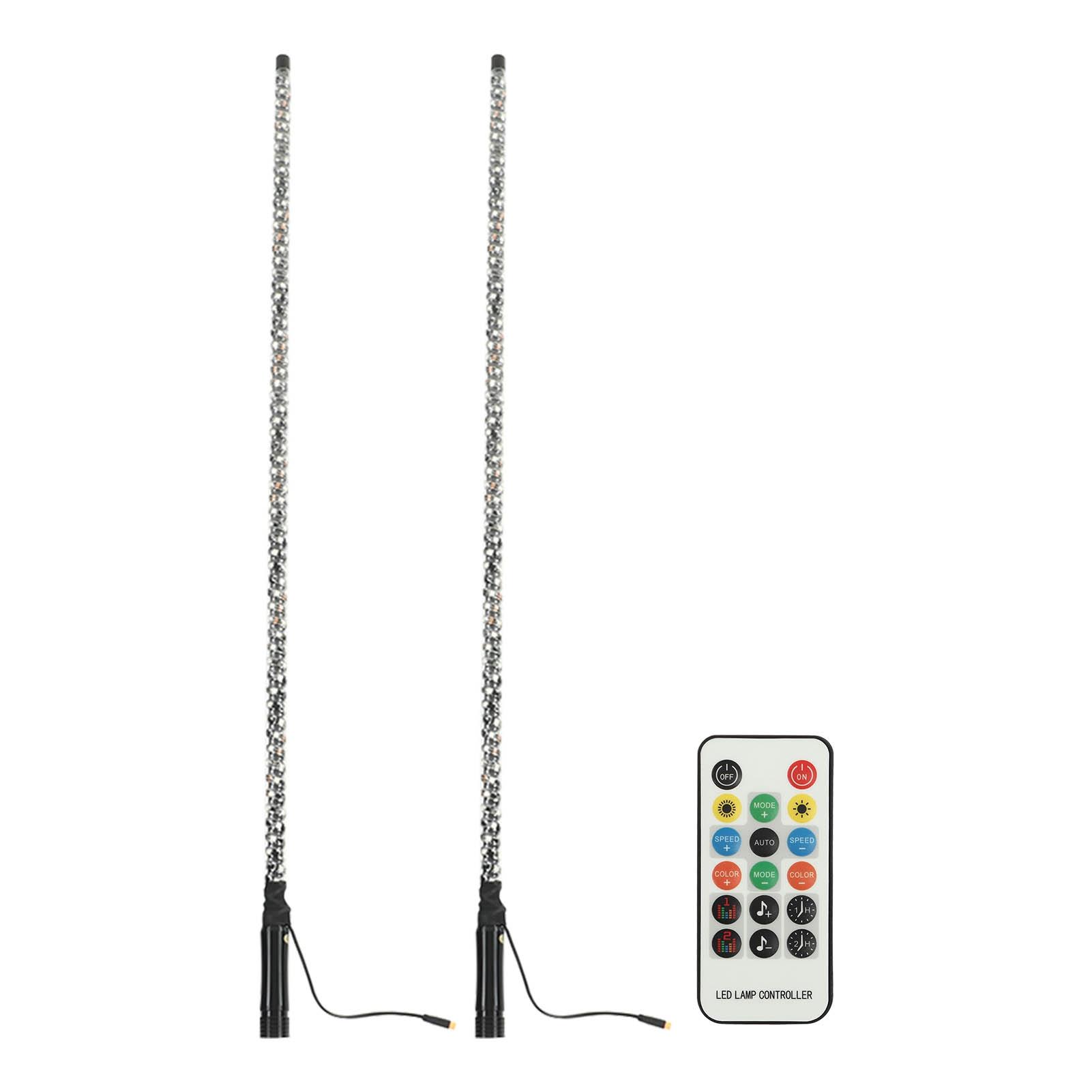 

Светодиодный фонарь RGB Whip с управлением через приложение Flag APP 300 шаблонов 366 режимов 12 В для внедорожника UTV ATV 4ft