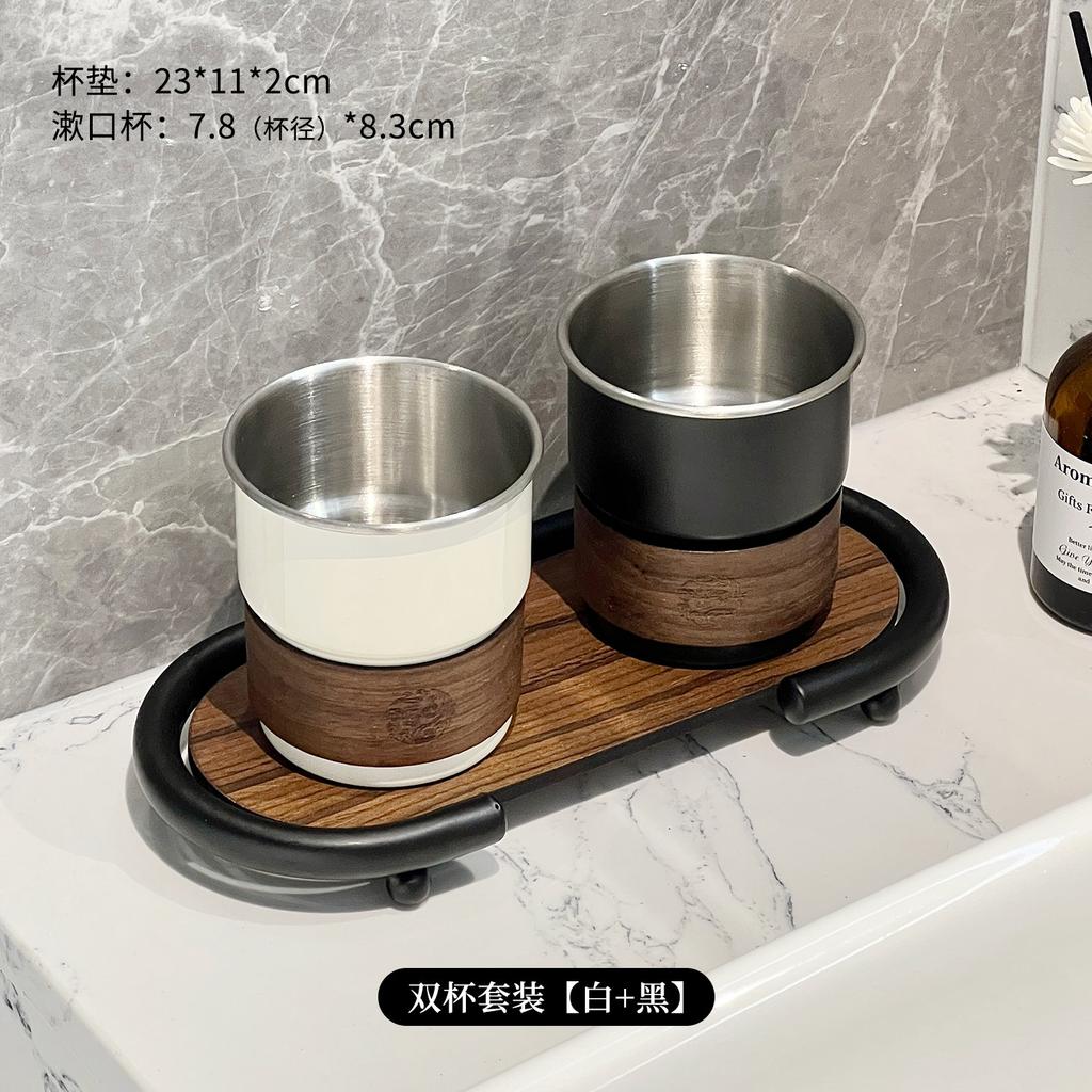 Edelstahl Mundspülbecher Haushalt Badezimmerregal Luxuriöser Zahnbürstenhalter Tischwaschbecken Badezimmerdekoration Modern