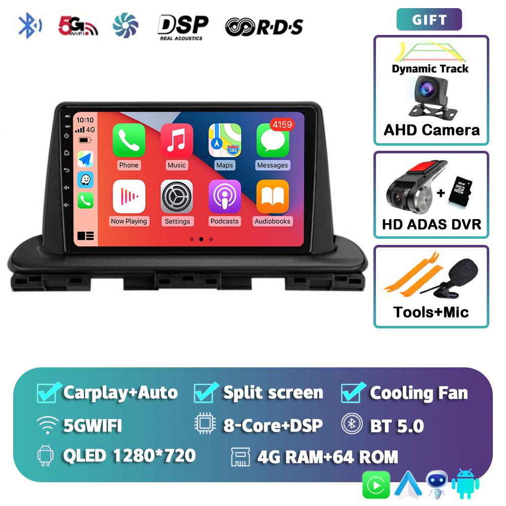 Android 14 Carplay Auto Car Radio For Kia Cerato 4 IV 2018 2019 2020 2021 Multimedia Video Player GPS Navigation DSP Stereo WIFI