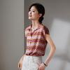 SOFSIL 2026 Summer Mulberry Silk Printed Short Sleeve Turn-Down Shirt