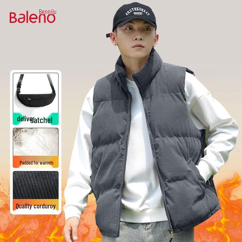 

Мужской вельветовый жилет Baleno с воротником-стойкой, теплый, повседневный 2XL