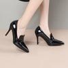 Übergröße Spitz Ultrahoch Schlank Sexy Büro Damen High Heels Sexy Rock Flache Pumps 2025