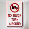 No Truck Turn Around Metal Tin Sign - Prohibition Sign with Red Border & Warning Symbol, Vintage Traffic Sign for Home Cafe Bar