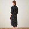 TUHUANG Women's 100% Silk Polka Dot Midi Dress
