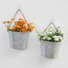 Wall Hanging Flower Bucket Home Flowerpot Garden Half Circle Design Decorative Accessories Iron Art Photography Props Decorations