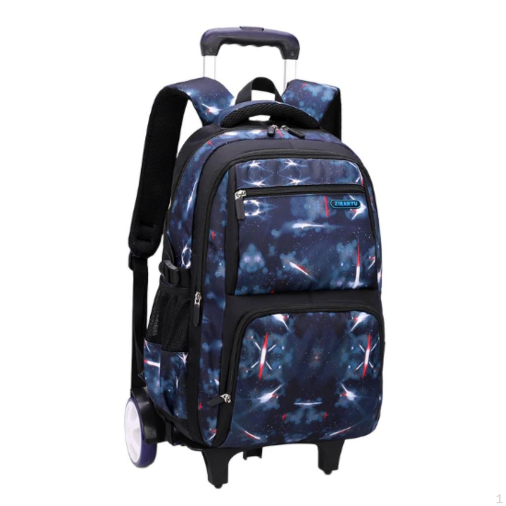 3 Pieces Stair Climbing Trolley School Bag Long-Lasting Piece Rolling Backpack