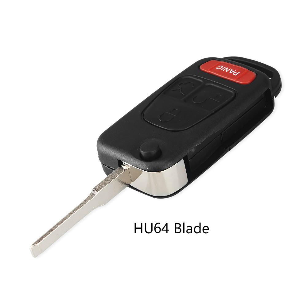 Dandkey 1/2/3/4 Przyciski Kluczyk Samochodowy Składany Klucz Etui Niewycięty Ostrze Hu64 Pokrowiec Dla Mercedes Dla Benz B200 A160 W124 W202 W210