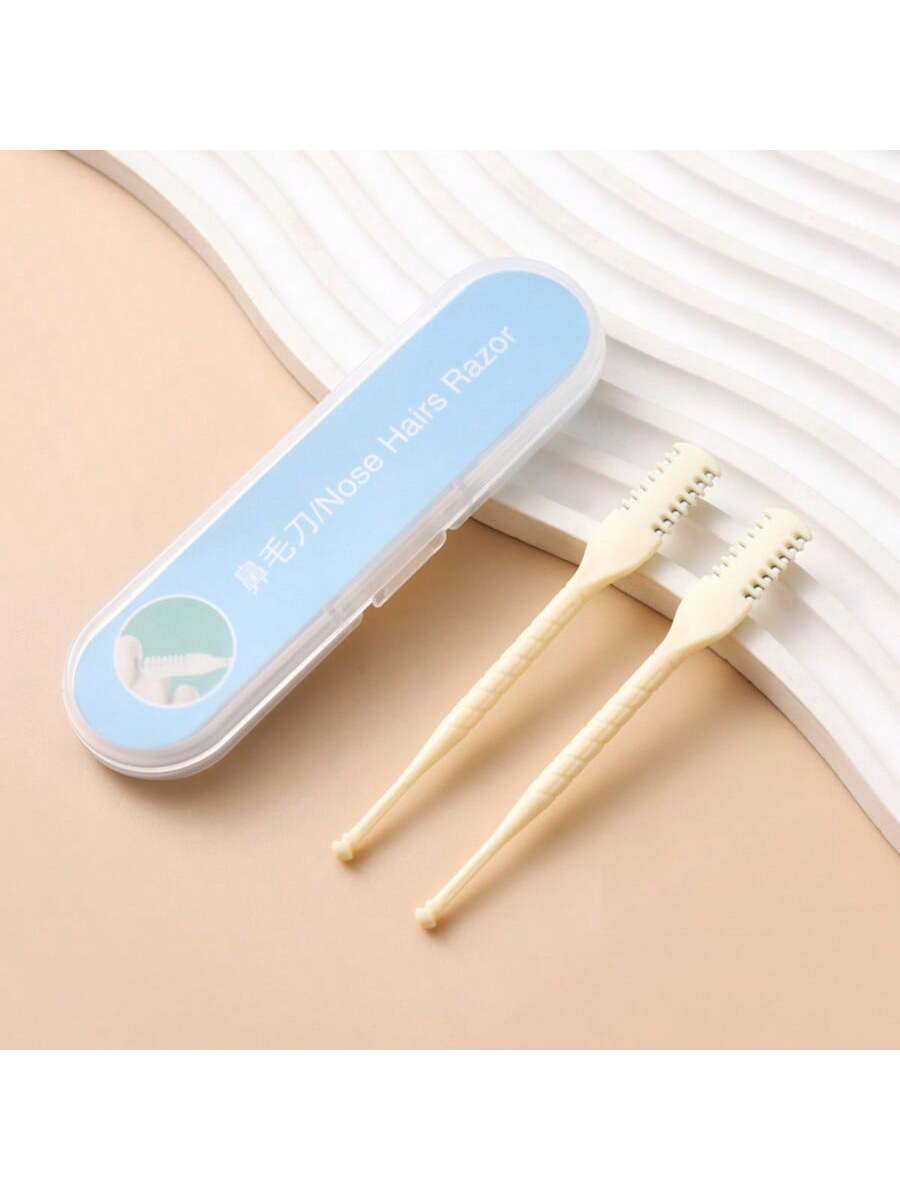 

2pcs Universal nose hair trimmer - double blades for easy and painless removal of ear hair and facial eyebrows.
