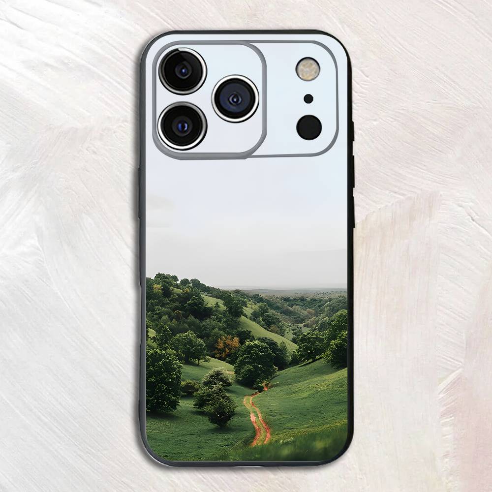 Nice Day Postcard Black Phone Case For IPhone 17 16 15 14 13 12 13 12 11 Pro Max Plus XS XR Silicone Soft Back Cover