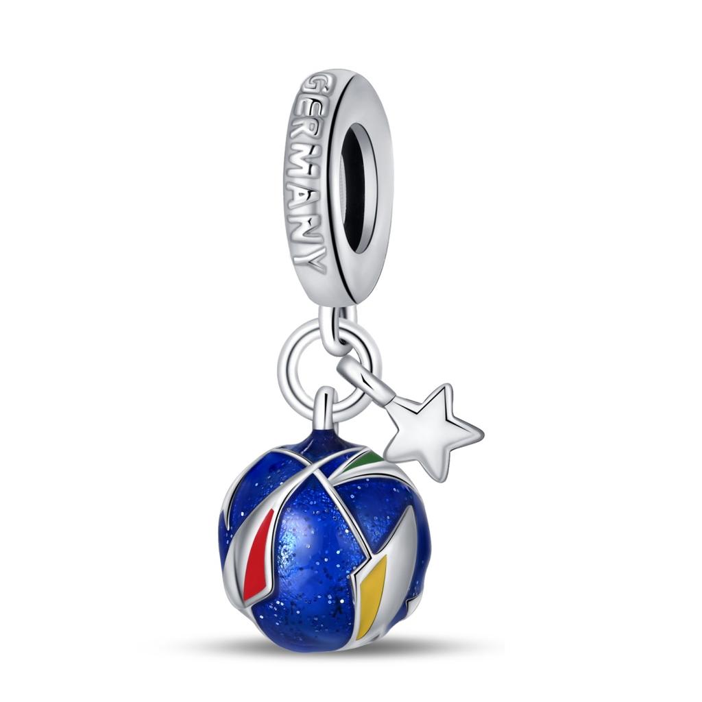 925 Silver Plated Soccer Ball Champion Cup Charms Beads Fit 3mm Bracelets DIY Football Jewelry Gift