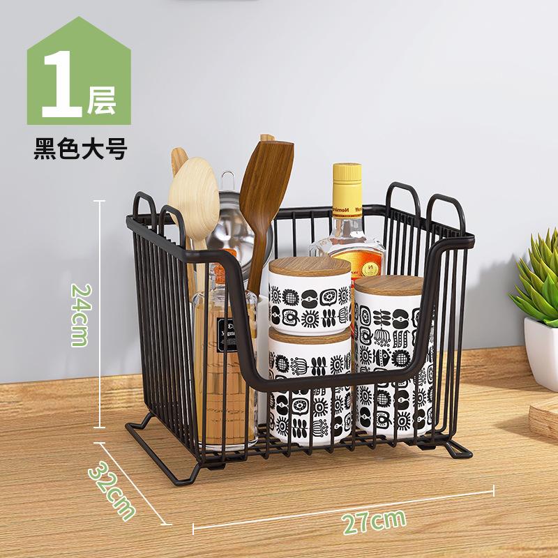 Household kitchen rack Large floor multi-layer stacked storage rack Movable fruit and vegetable rack