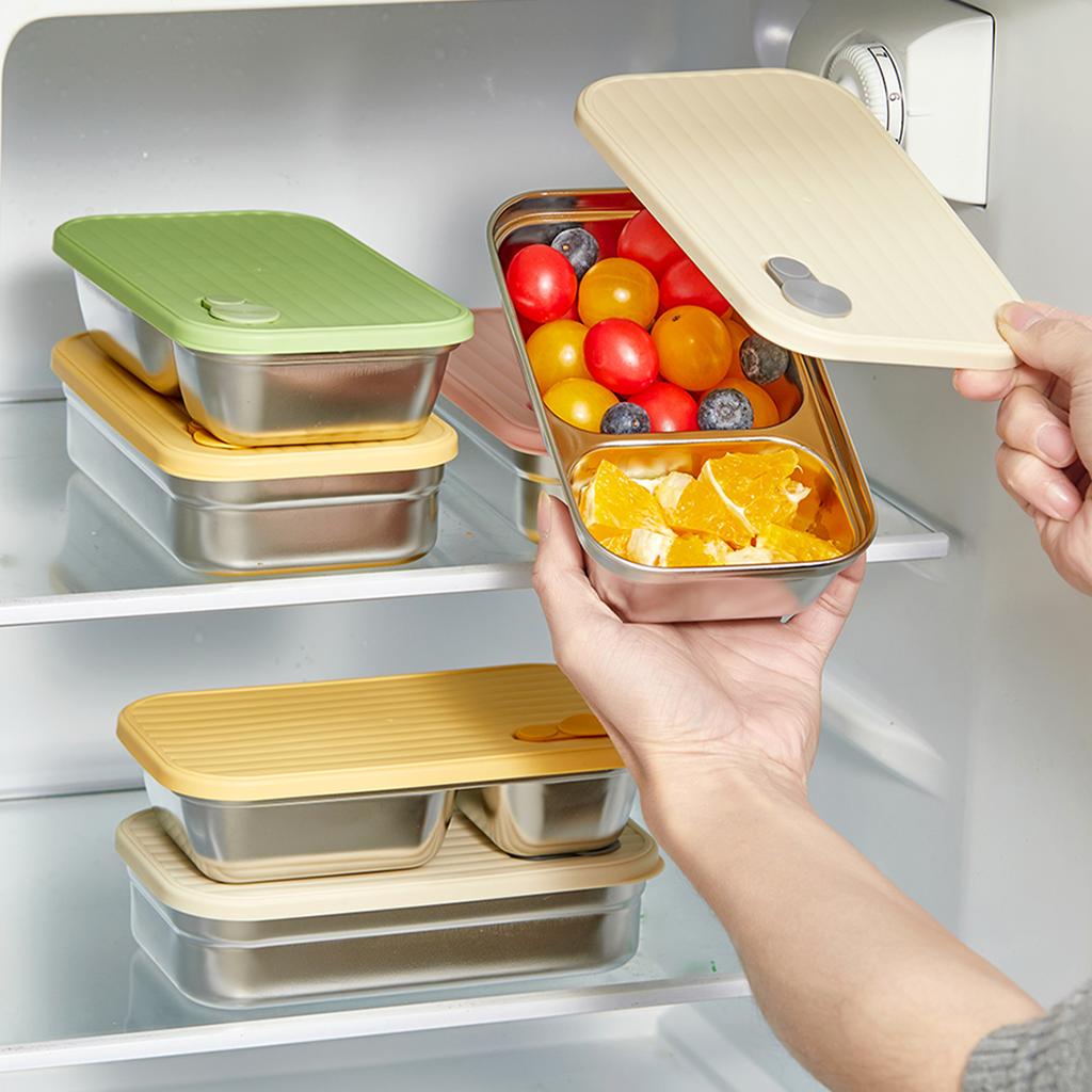 New Portable 304 Stainless Steel Lunch Box Travel Picnic Sealed Leak Proof Fruit Salad Bento Box For Student Adult