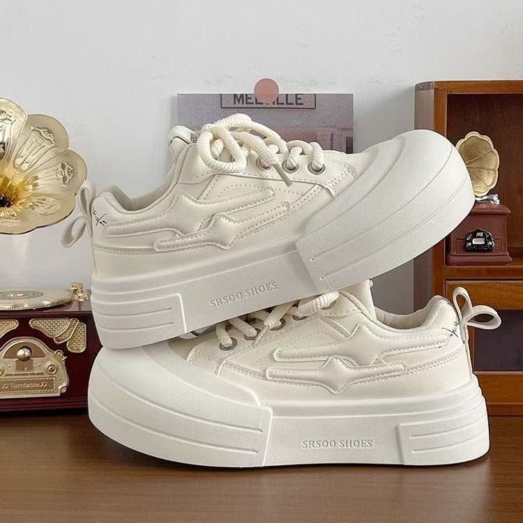 Summer fire versatile platform white shoes women's light sports canvas shoes fashion casual board shoes