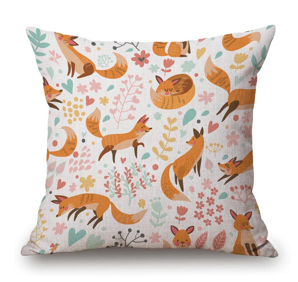 Modern Floral Pillow Cover Abstract Flower Cushion Case Black Red Orange Grey Decor Living Room Sofa Gift