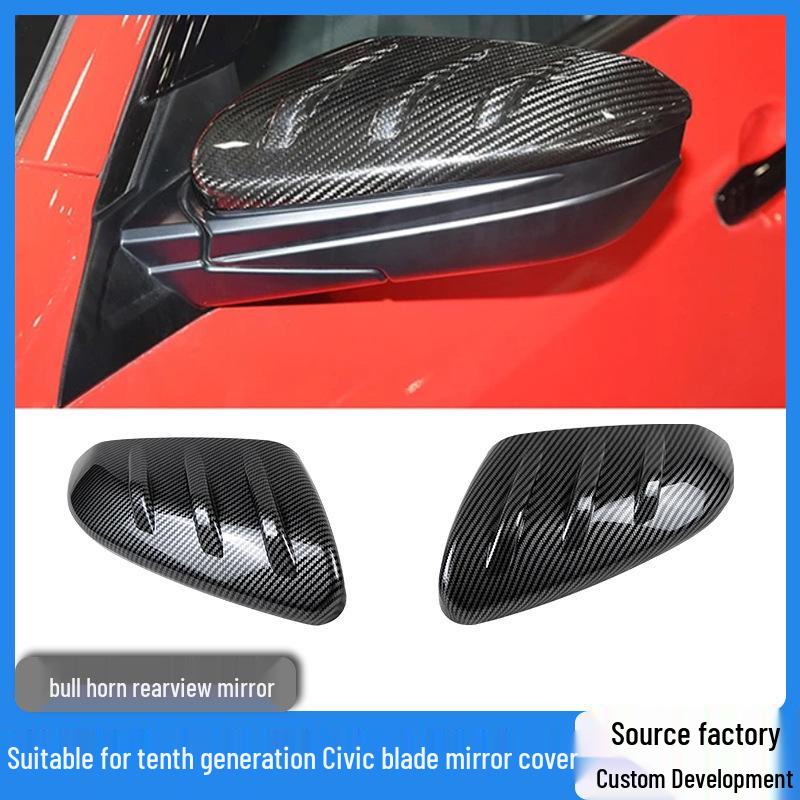 

Fits 2016-2021 10th Gen Civic Rearview Mirror Mod: Unlimited Mirror Cover/Housing. Glossy Black