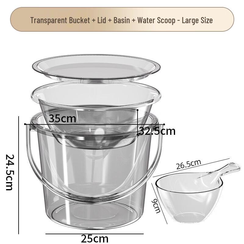 Yicang Transparent Thickened Plastic Outdoor Fishing Bucket Set
