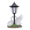 Swan Garden Statue with Solar Lantern Resin Outdoor Decorative Sculpture for Porch Patio Lawn Pathway