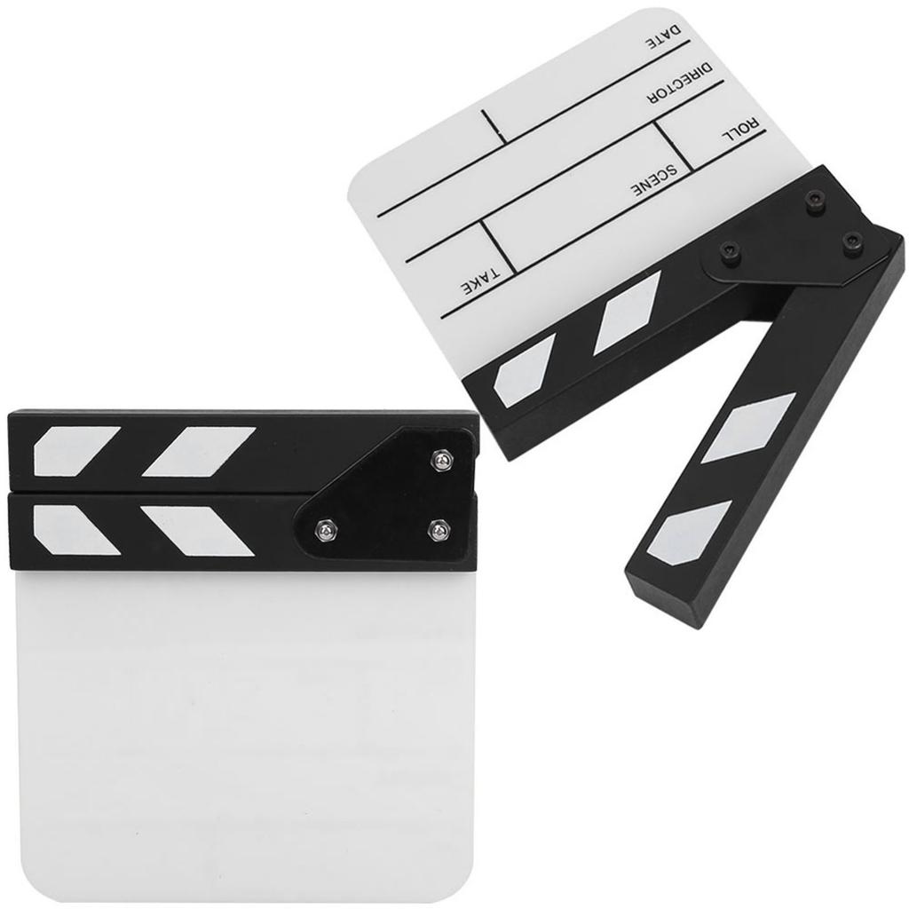 Mini Acrylic Director Scene Clapperboard TV Movie Action Board Film Cut Prop with Pen