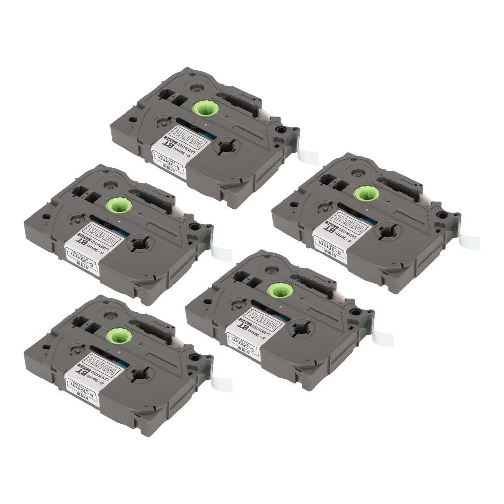 5Pcs Label Maker Tape 9mm Laminated Waterproof Colorfast Multi Purpose Labeler Tape for PT D210 PT D200 PT H110 PT D400