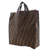 Fendi Zucca Handbag Tote Bag Brown Nylon Canvas Unisex Used