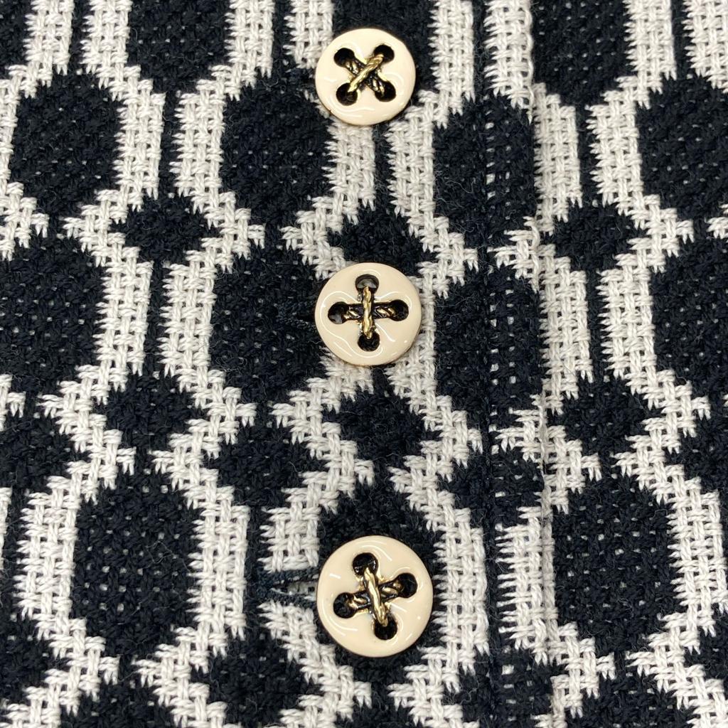 Gucci Domestic Regular All-over Pattern 649031 Wool Flannel Tweed Jacket 40 blackUsed