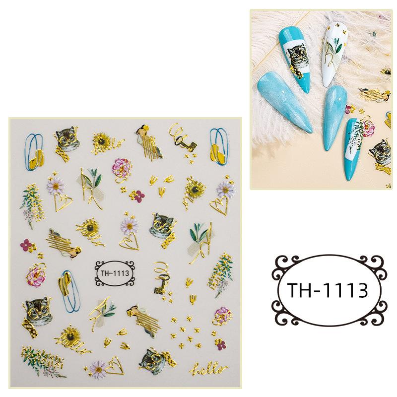 Hot Stamping Nail Stickers, Waterproof, Laser Design, DIY Nail Stickers, Nail Decoration, Nail Stickers, Party Decoration