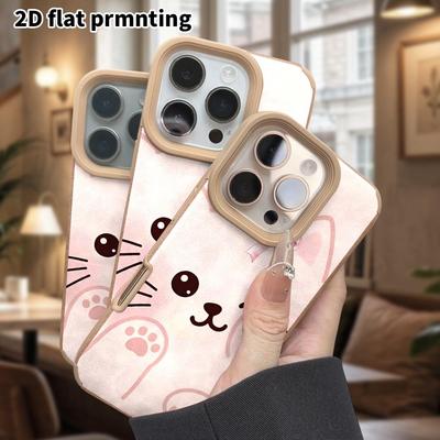 Phone Case: Lambskin 2D Flat Samsung Galaxy A34 A35 M05 M06 S20 S22 S21 FE Plus 5G Protective Case, Winking Kitten, Christmas and Halloween Gift
