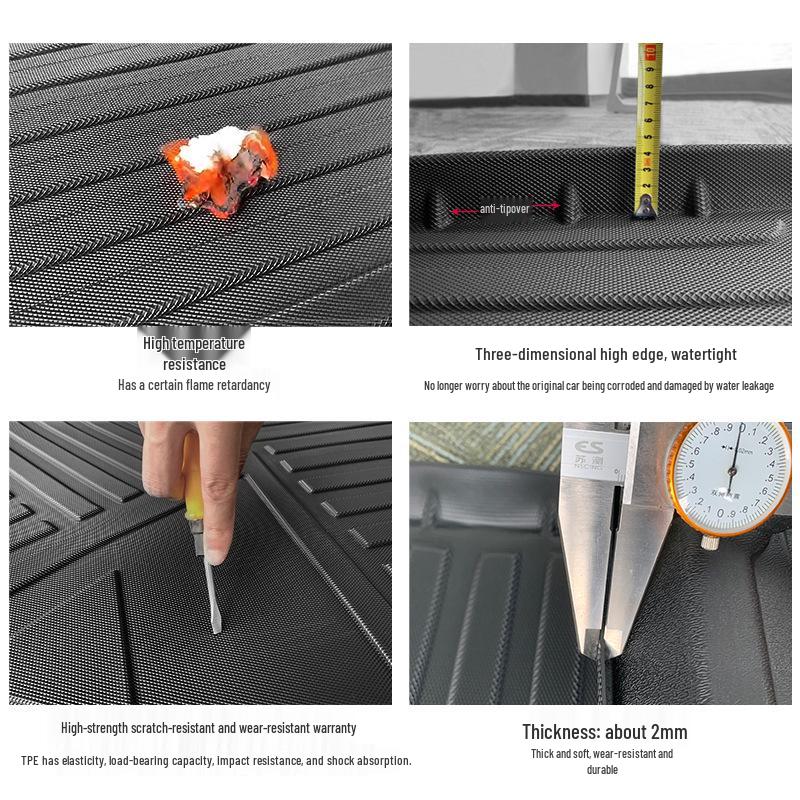 Hyundai KONA TPE 3D Waterproof Trunk Mat with High Edges