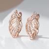 Crystal Flower Dangle Earrings For Women Fashion  Rose Gold Color Natural Zircon High Quality Daily Fine Jewelry