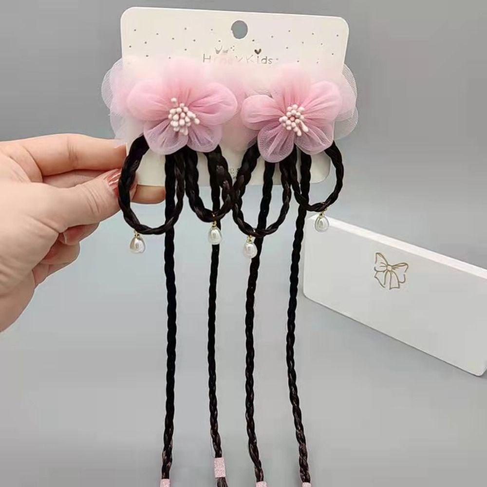 

Парик Ханфу Коса Заколка для волос Детский головной убор Цветок Кисточка Заколки для волос Китайский стиль Заколка-бабочка B1