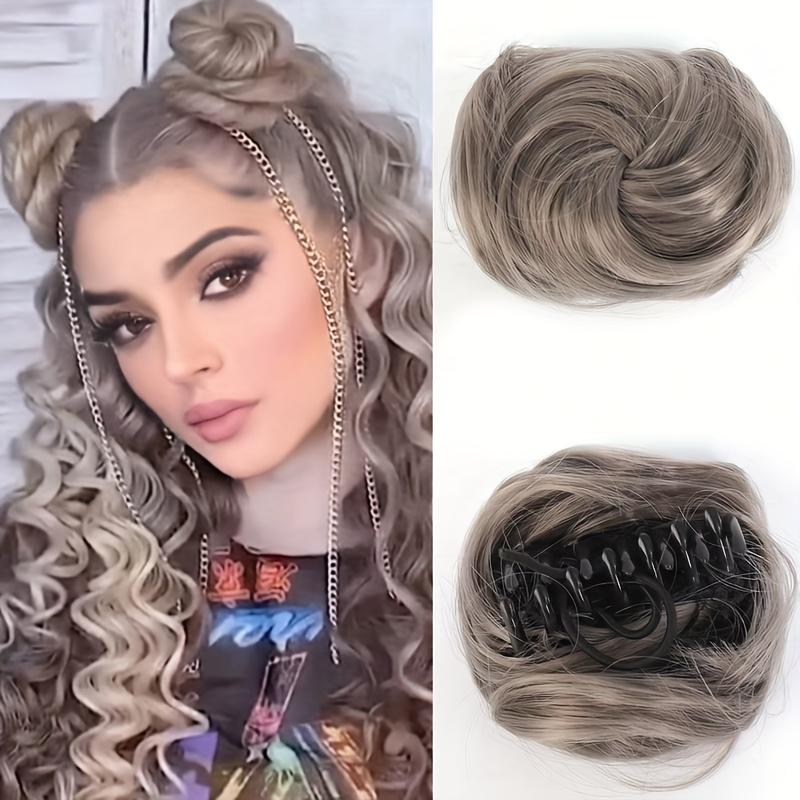 Synthetic Bun Chignon Clip Hair Extensions For Women Messy Updo Claw In Hairpiece Accessories