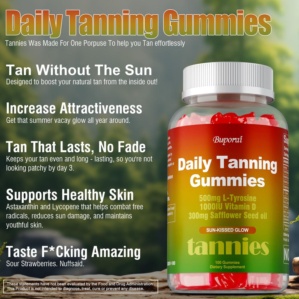 Blackening Gummies Contain a Blend of L-tyrosine and Vitamin D To Promote the Production of Natural Melanin.