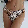 Жіночі сексуальні безшовні стрінги з крижаного шовку, цілісні, леопардовий принт, Т-подібна спинка, зручна, для фітнесу, швидковисихаюча білизна