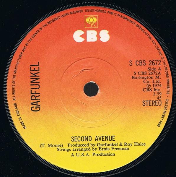 

7inch Record ART GARFUNKEL - Second Avenue SCBS2672 CBS 1974 UK Rock Used