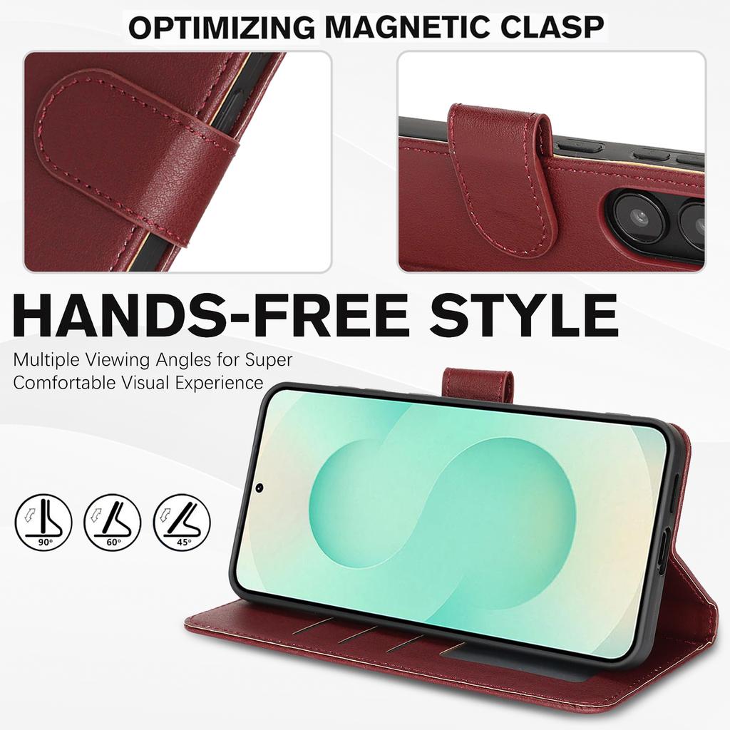 For Samsung Galaxy A25 5G (Global) (161.0mm) Case RFID Blocking Flip Leather Phone Cover with Wrist Strap